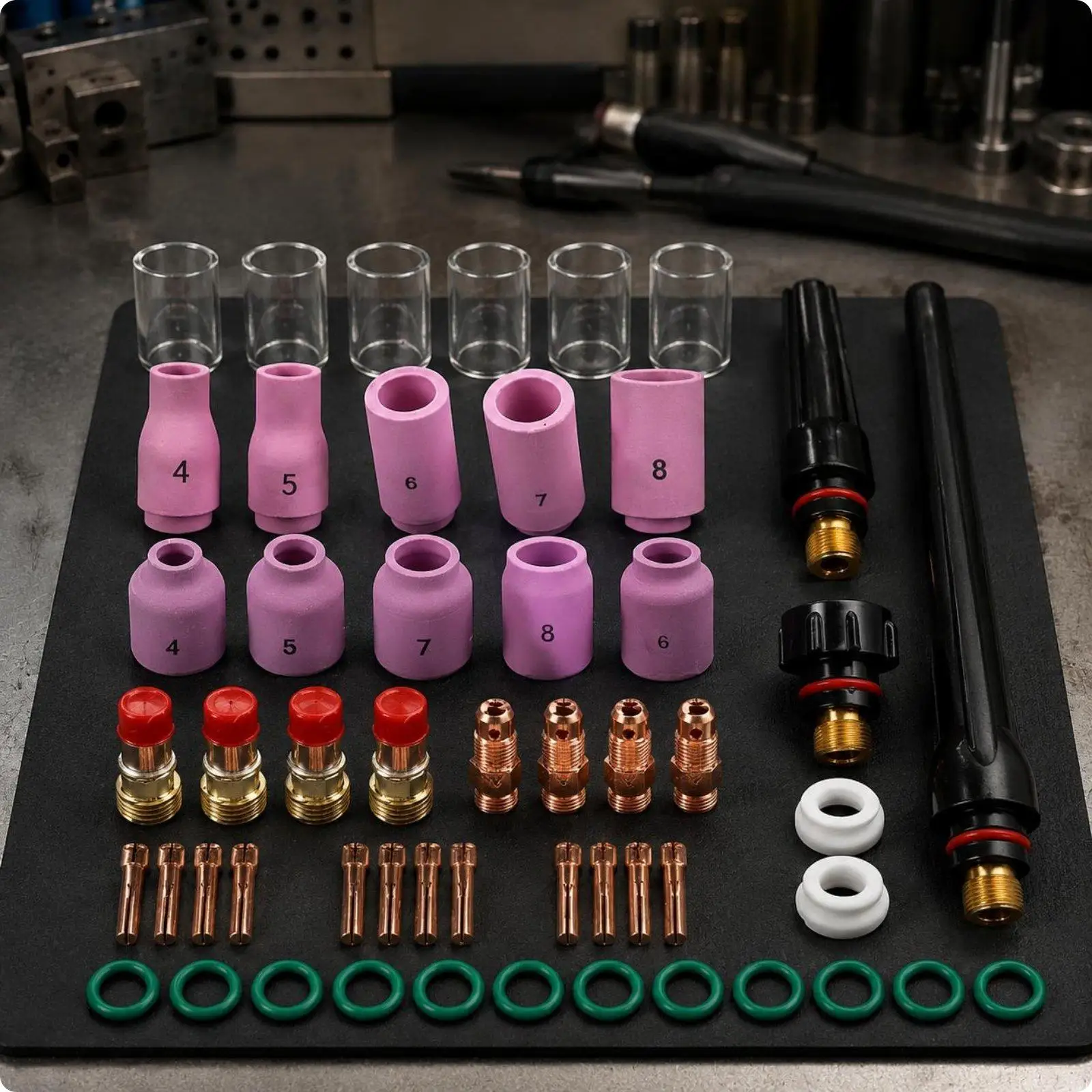 TIG Welding Torch Lens Set Multi Size Gas Lens Accessories for DB 17 18 26 Torch Welding Equipment