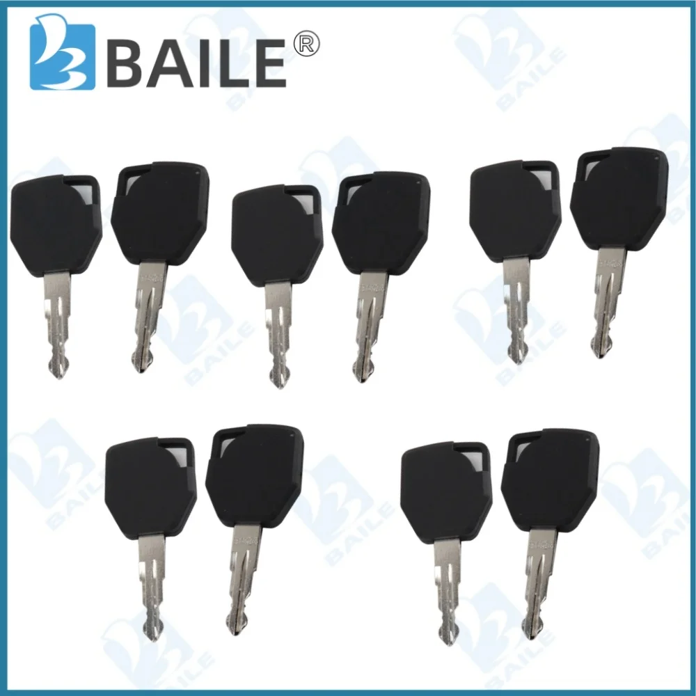 10PCS Lgnition Keys 81404 6107891M1 For Terex Fermec Backhoes 760 820 860 880 970 980 Engine Switch Keys