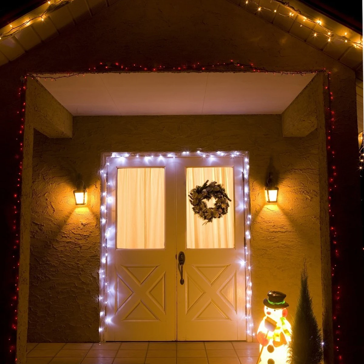 LED Light String Christmas Things Solar Hanging Lights Outdoor Plastic Decor Garden Powered