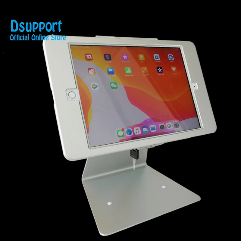 

Fit for ipad 10.2 desk stand metal case stand bracket tablet pc lock holder support full motion angle