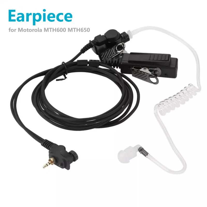 1Pin Acoustsic Tube PTT Earpiece Headset for Motorola Walkie-talkie MTH600 MTH650 MTH800 MTH850 MTP850 MTS850 Two Way Radio