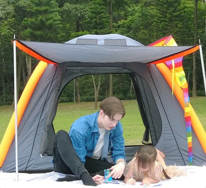 

3-4 People Large Space Power Park Canopy And Camping Tent Outdoor Automatic Camping Solar Inflatable Tent For Self-driving Tour