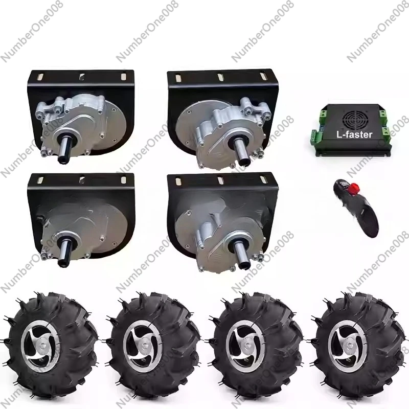 

Комплект для электрического полноприводного транспорта 4WD 1000W с внедорожными шинами 4.10-4, 10-дюймовыми колесными дисками, двигателем 250W и беспроводным пультом управления