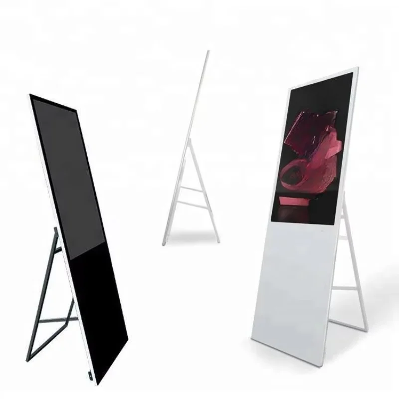 55 بوصة قابلة للطي من الأرض إلى السقف رقيقة فيلم الترانزستور السائل كريستال ديود لوحة القائمة الرقمية عرض إعلاني OEM/ODM