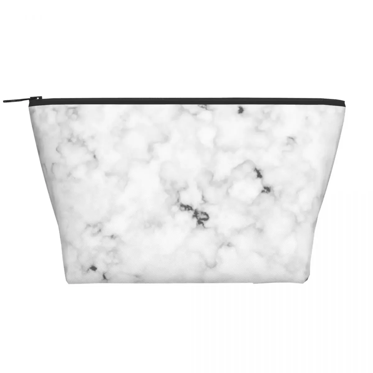 Chic Elegant White Marble Cosmetic Bag Women Fashion Big Capacity Texture Abstract Makeup Case Beauty Storage Toiletry Bags