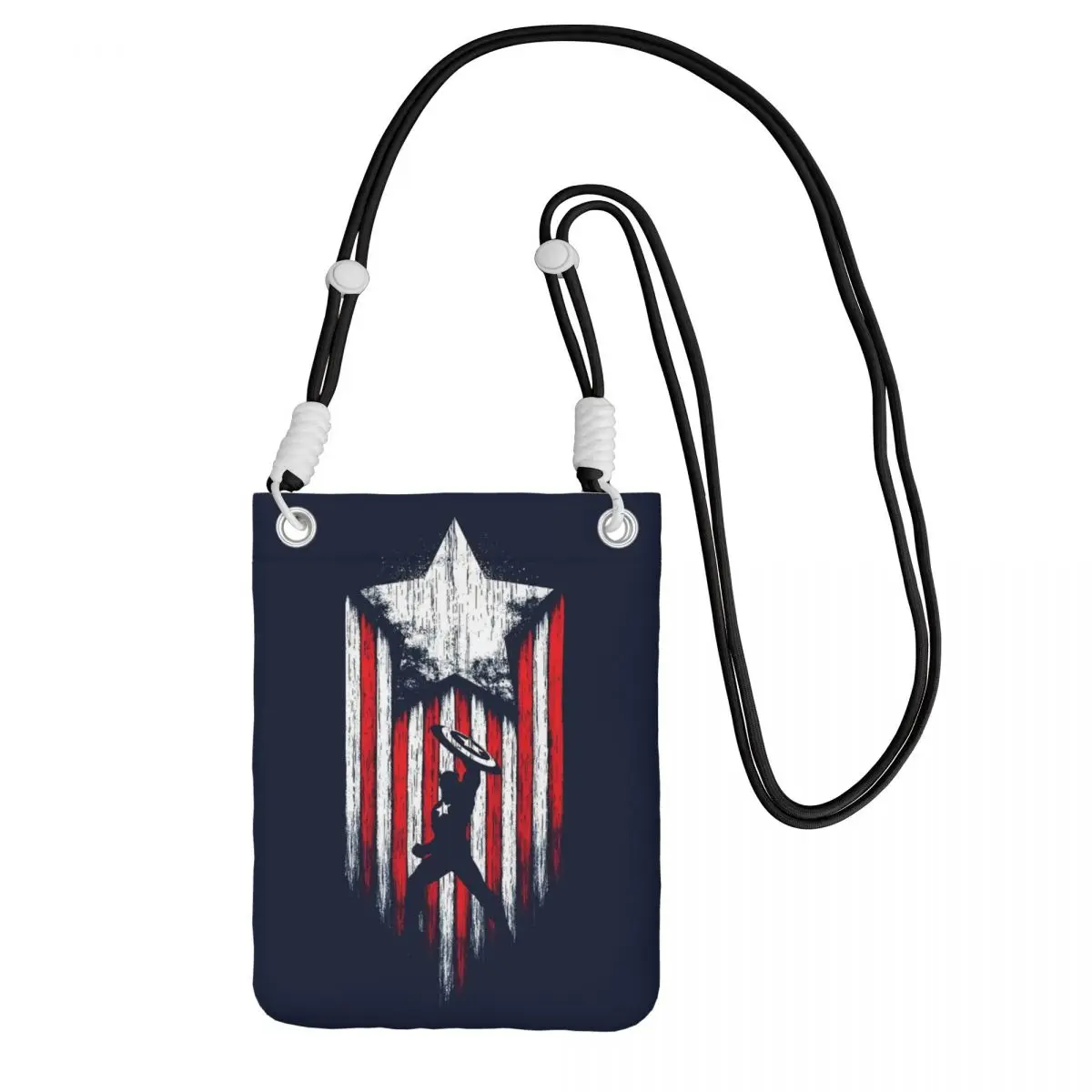

Custom Captain America Smart Phone Wallet With Strap Comics Animation Crossbody Bag Women Men Travel Hiking Mobile Phone Bag