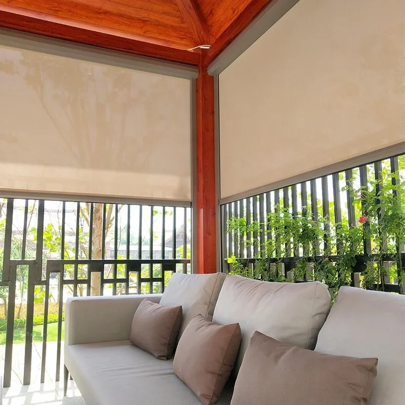 2026 Pvc Garden Patio Motorized Outdoor Windproof Sun Shade Roller Blinds