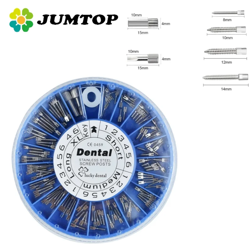 

JUMTOP 120Pcs/Box Dental Screw Post Stainless Steel Root Canal Pins Dentistry Implant Drill