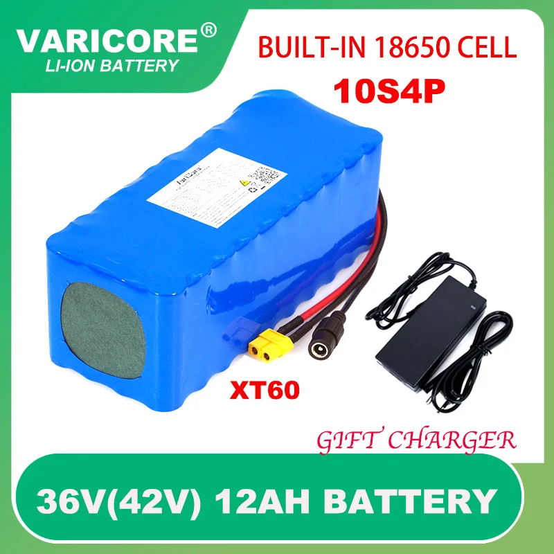 

36V 12Ah 18650 Li ion Battery pack 10s4p High Power XT60 plug Balance car Motorcycle Electric Bicycle Scooter BMS+ 42v Charger