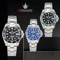 OUMASHI 40mm Men's Watch Japan NH35 Movement Automatic Watch Stainless Steel Case Sapphire Crystal Diving Watch Customized Logo