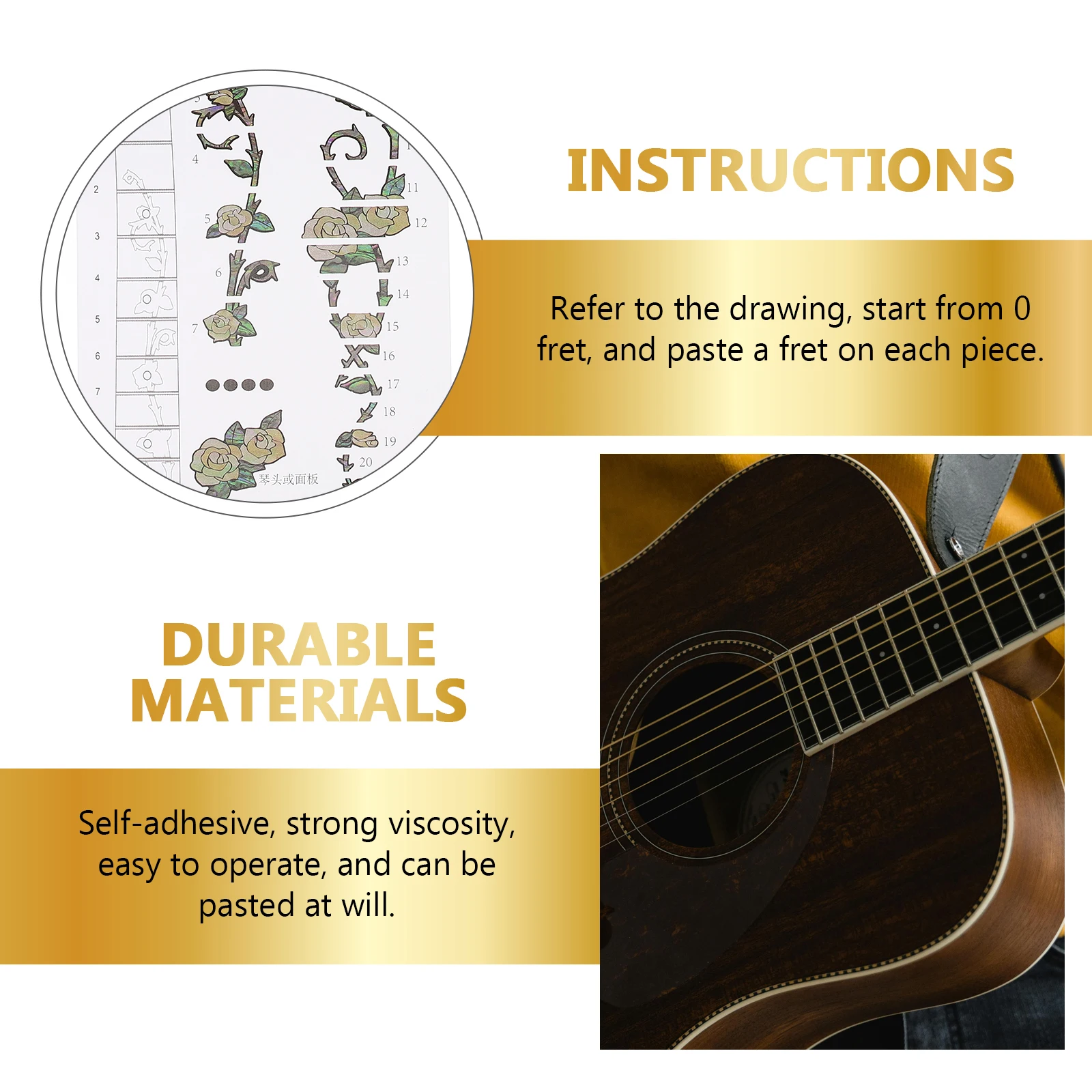 

Guitar Sticker Self adhesive Strong Viscosity Practical Dustproof Waterproof Creative Fingerboard Acoustic Electric Guitar Guard