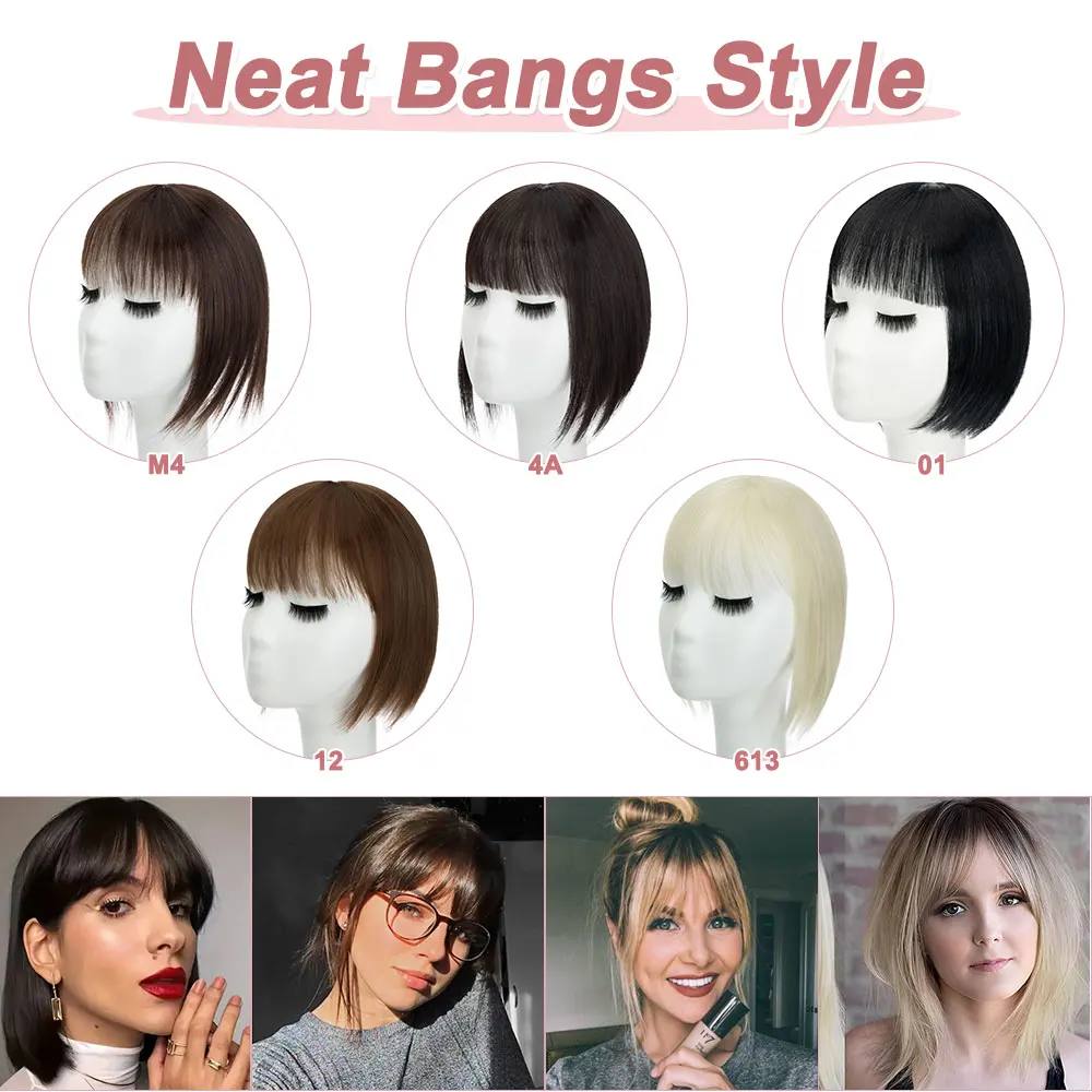 Snoilite Synthetic Topper Hair Piece Seamless Straight Topper Bangs Clip Overhead Natural Invisible Replacement Cover White Hair