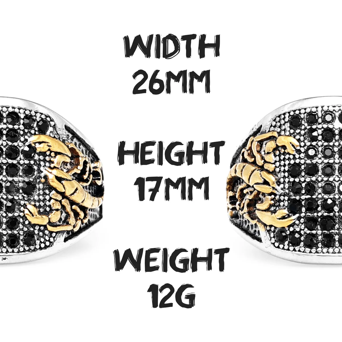 Stainless Steel Rings Scorpion Inlaid Gemstones Trendy Men Cool Rhinestone Ring for Friend Boyfriend Jewelry Best Gift Wholesale