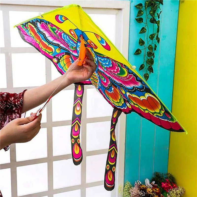 ABGB-3X Colorful Kite Long Tail Nylon Outdoor Kites Flying Toys For Children Kids Kite Surf With 50M Kite Line High Quality