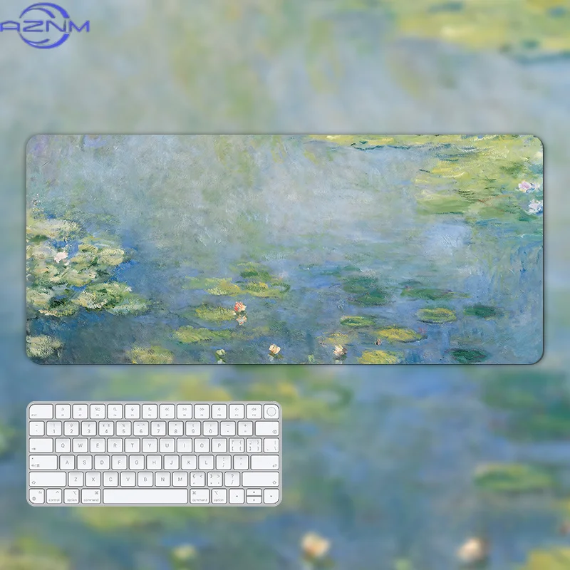 Mouse pad com pintura a óleo, teclado de computador de escritório de alto valor para meninas grandes, personalização de tapete d