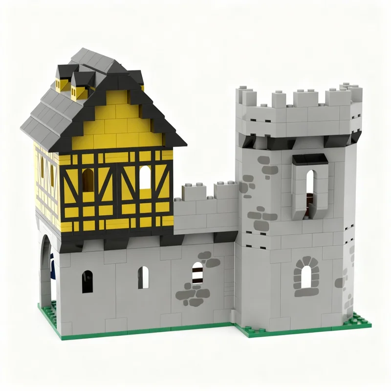 403pcs MOC Fortified Black Faclon Stable Castle Falcons Model Building Blocks Creative DIY Gift Display Decor Assemble Premium view 4