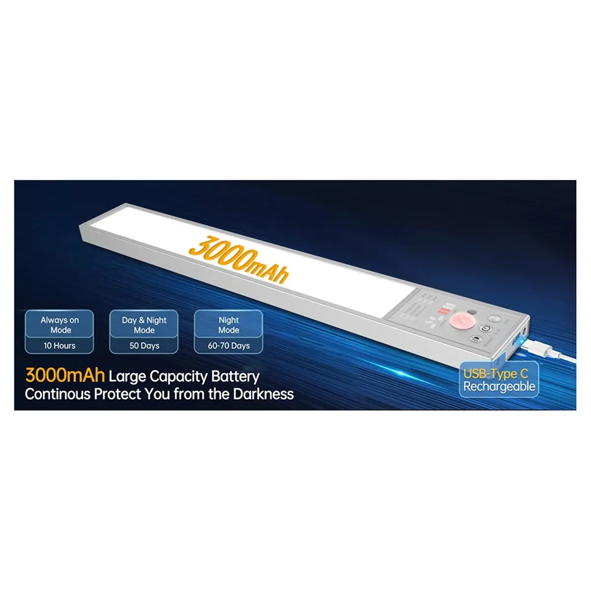 goodidea Under Cabinet Light Wireless Rechargeable LED Bar, 3 Modes Magnetic Battery Closet Lighting for Wardrobe,Closet,Kitchen