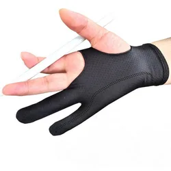 1pc Künstler Zeichen handschuh für jede Grafik Zeichen tisch 2 Finger Anti fouling sowohl für rechte als auch linke Hand schwarze Zeichen handschuhe