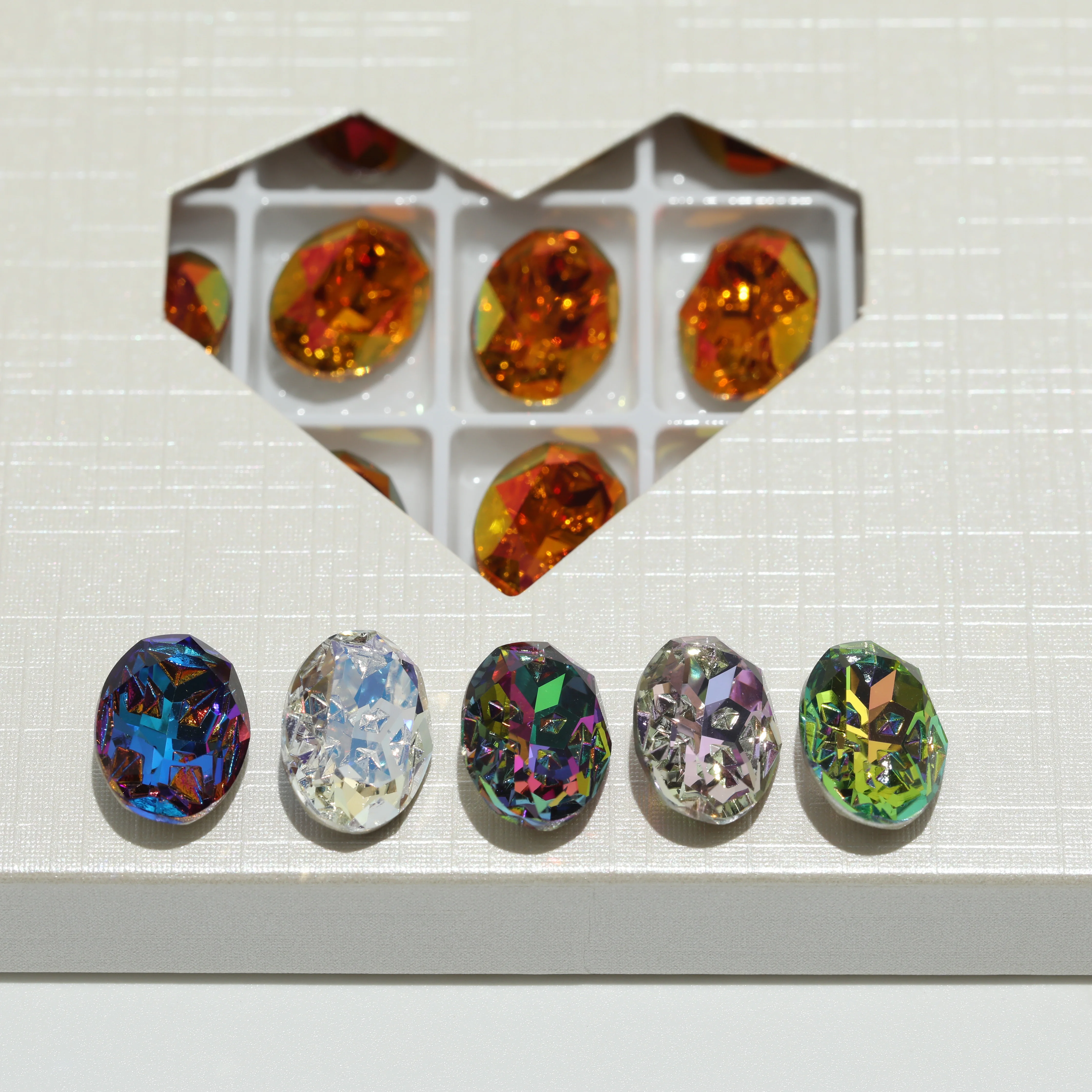 GRST Glänzende Kristallsteine DV4018 Oval Fancy Stones Premium Meteorite Serie Strasssteine DIY für Nagelkunst, Hochzeitskleider, Taschen und Zubehör – Detail 6