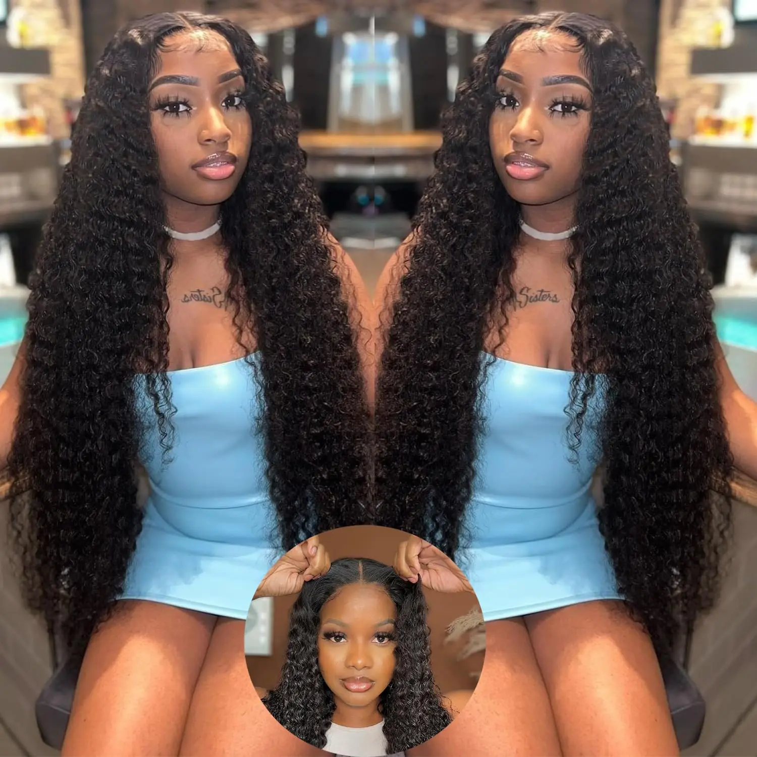 Glueless Human Hair Wig  Reay To Wear 5×5 6x4 HD Lace Closure Wig Deep Wave Frontal Wig  Pre Cut Curly Human Hair Wigs