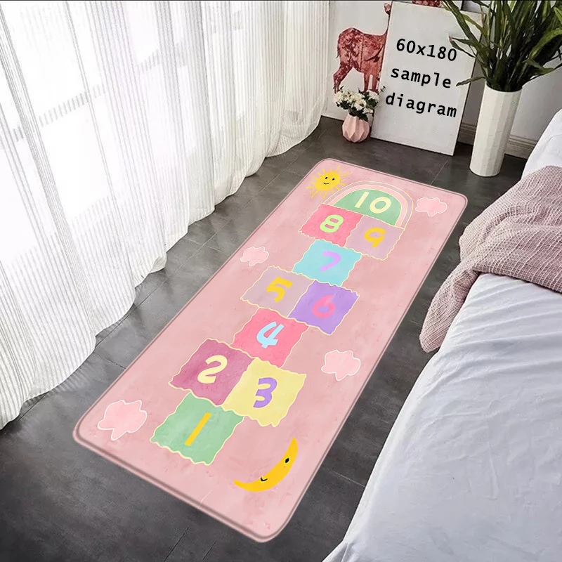 Children Room Rugs Foot Carpets Hopscotch Entrance Doormat Kawaii Rug Floor Mats Carpet Anti Slip Mat Home Kitchen Hallway Decor