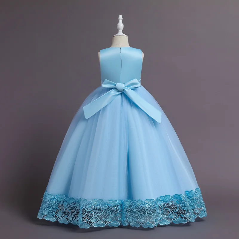 Robes de demoiselle d'honneur longues à fleurs pour adolescentes, robe de bal de mariage pour enfants, robe de soirée élégante pour enfants, vêtements de soirée de Communion