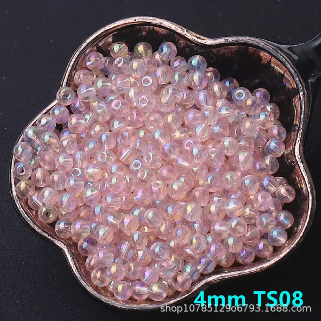 Perles de riz en verre brillant crème, taille uniforme de 4mm, ne se décolore pas, faites à la main, épingle à cheveux, perles en vrac, haute qualité