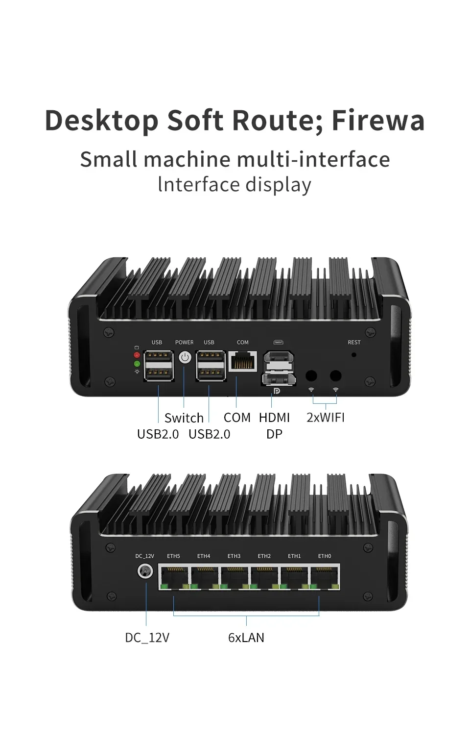 X G31 N100 Soft Router Fanless Mini PC 6x I226 2.5G LAN HD DP PfSense Firewall Appliance ESXI AES-NI