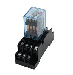 1 set MY4NJ small Electromagnetic Power Relay AC 12V 24V 36V 48V 110V 220V 380V Coil 4NO 4NC DIN Rail 14 pins + Base Mini relay