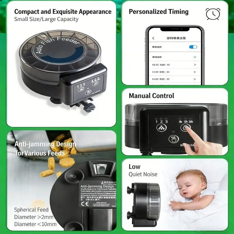 Alimentador automático preciso peixes para gerenciamento dieta saudável tanques