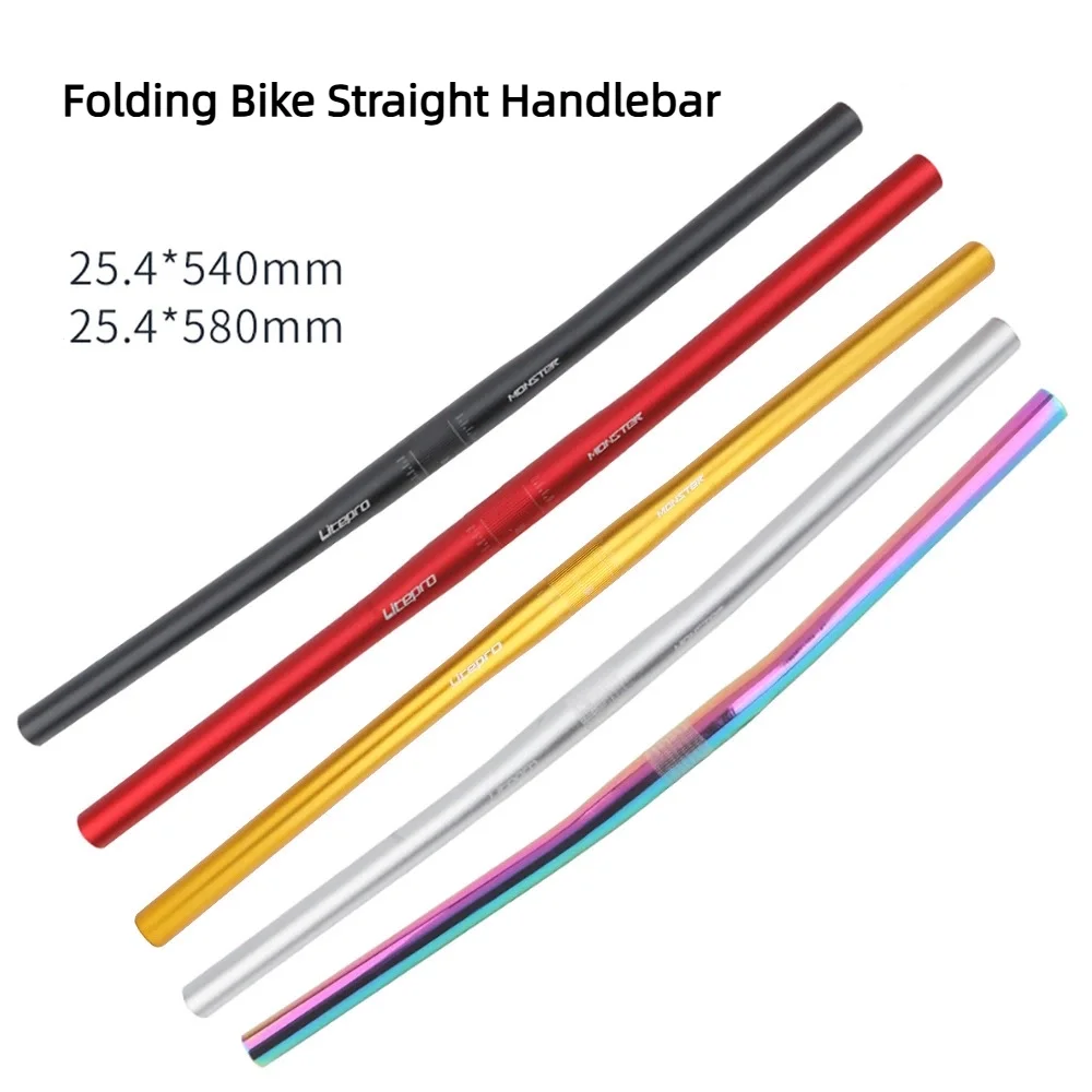 

Ultralight Folding Bike Handlebar 25.4*540/580mm Aluminum Alloy Bicycle Horizontal Handlebar Bicycle Parts