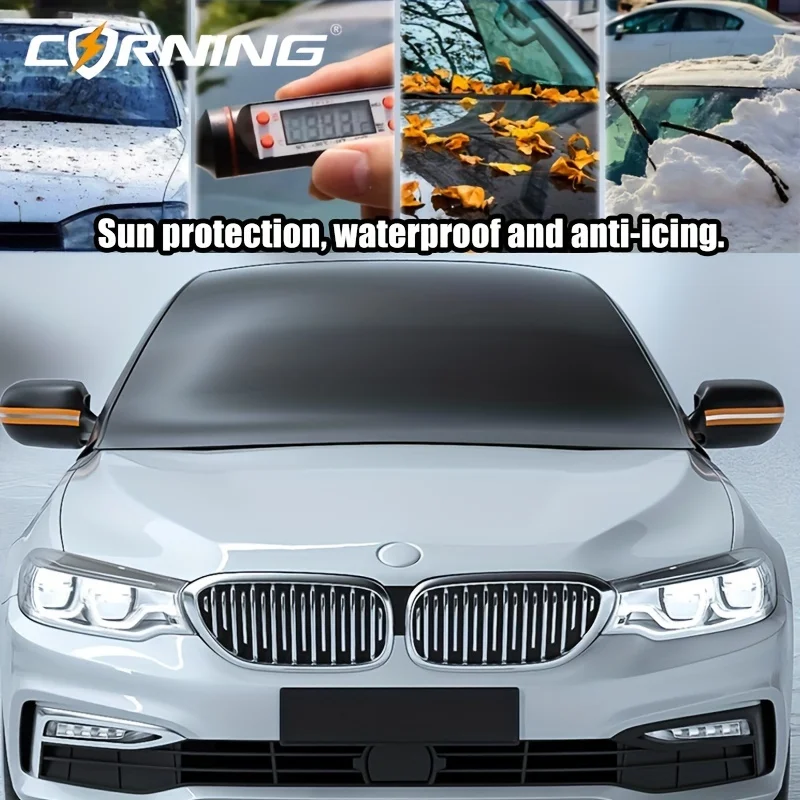 Universelle Auto-Windschutzscheibenabdeckung Wasserdicht Winddicht Winter Frost- und Eisschutz Sommer UV-Sonnenschutz für SUV Limousine – Detail 4