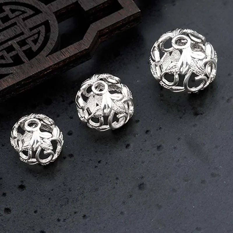 Genuine Real Solid 925 Sterling Silver Flower Bead Caps Half Round Wrap Bead Cap Connector Jewelry Making Findings