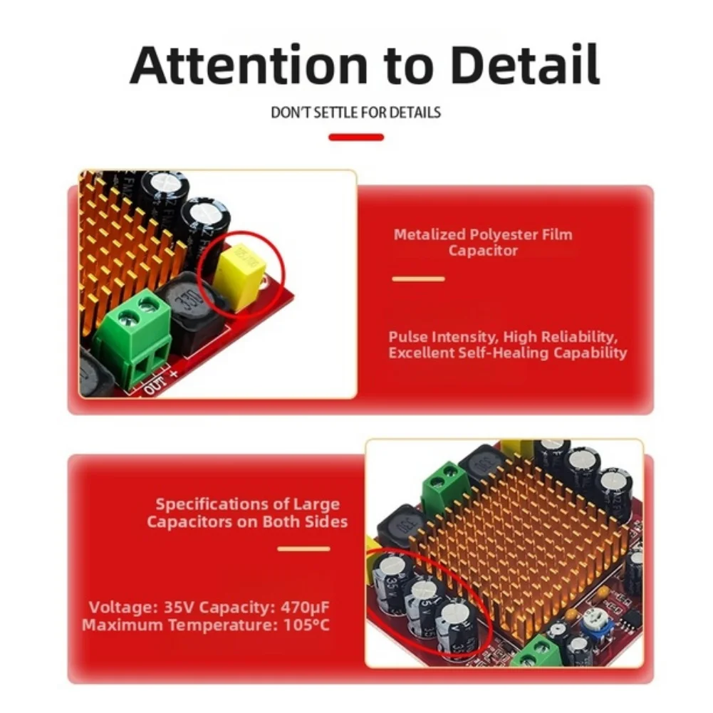 For Home Audio Systems High Power Audio Module 150W Digital Amp Board M544 Audio Amp Aluminum Alloy Construction