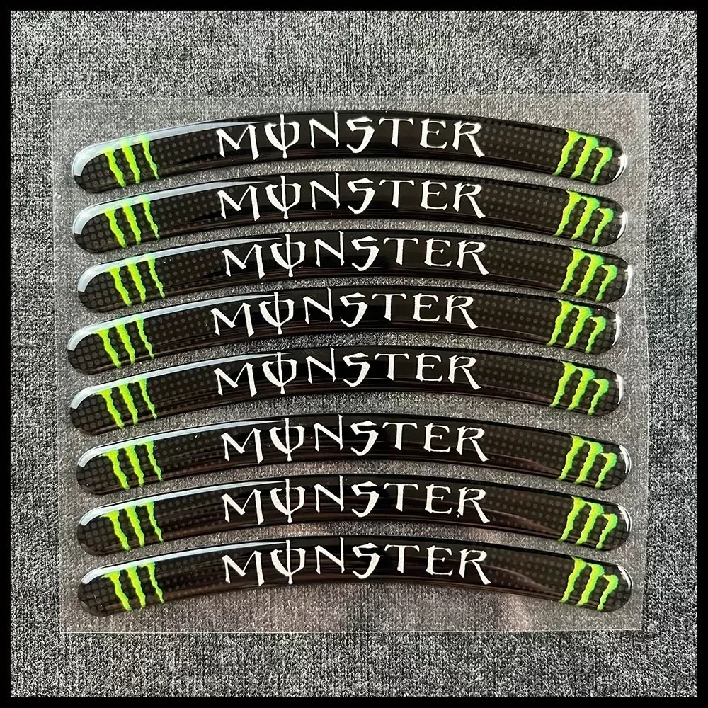 

Monster Energy наклейки на колеса мотоцикла 13-19 дюймов универсальная модификация шин мотоцикла водостойкий капельный клей декоративные наклейки
