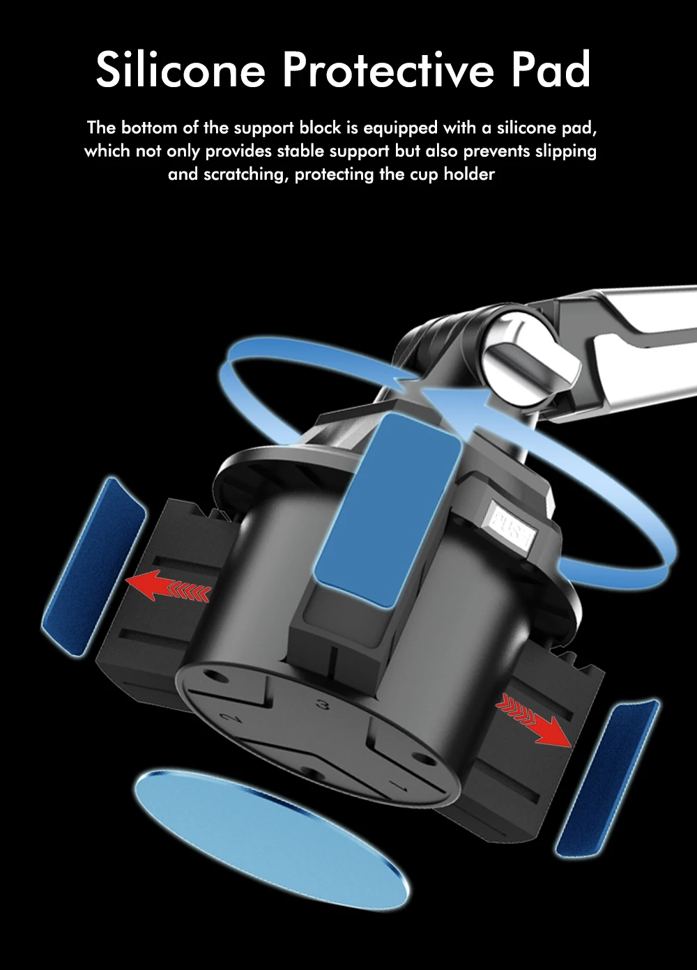 Auto-Getränkehalter, Auto-Getränkehalter für den Innenraum, verstellbarer Halter für Wasserflaschen, Handy, Tablet und Computer, universeller Autohalter. – Detail 6