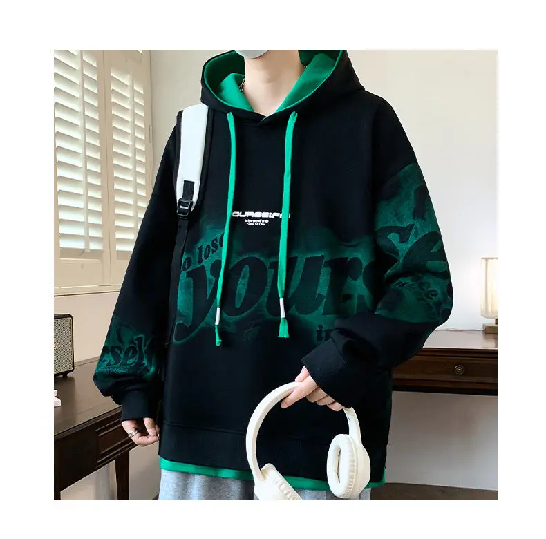 2026 Frühling Herbst Herren Casual Baumwoll-Hoodies Jugend Streetwear Pull-On Sweatshirts Slim Fit Pullover Outdoor Top Kapuzenpullover Kleidung – Detail 9