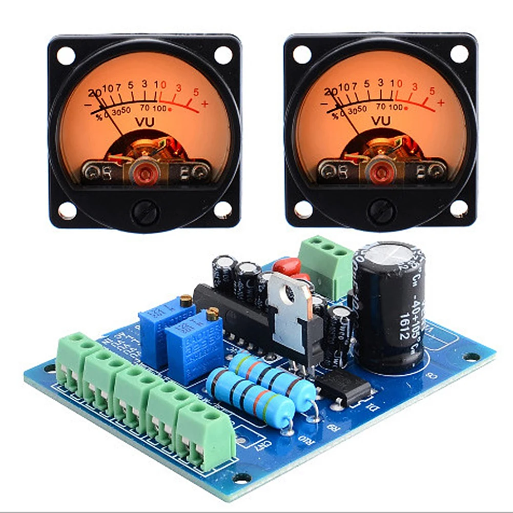 6V-12V Panel VU Meter Warm Back Light Recording VU Panel Meter VU Meter Audio Level Amp Meter