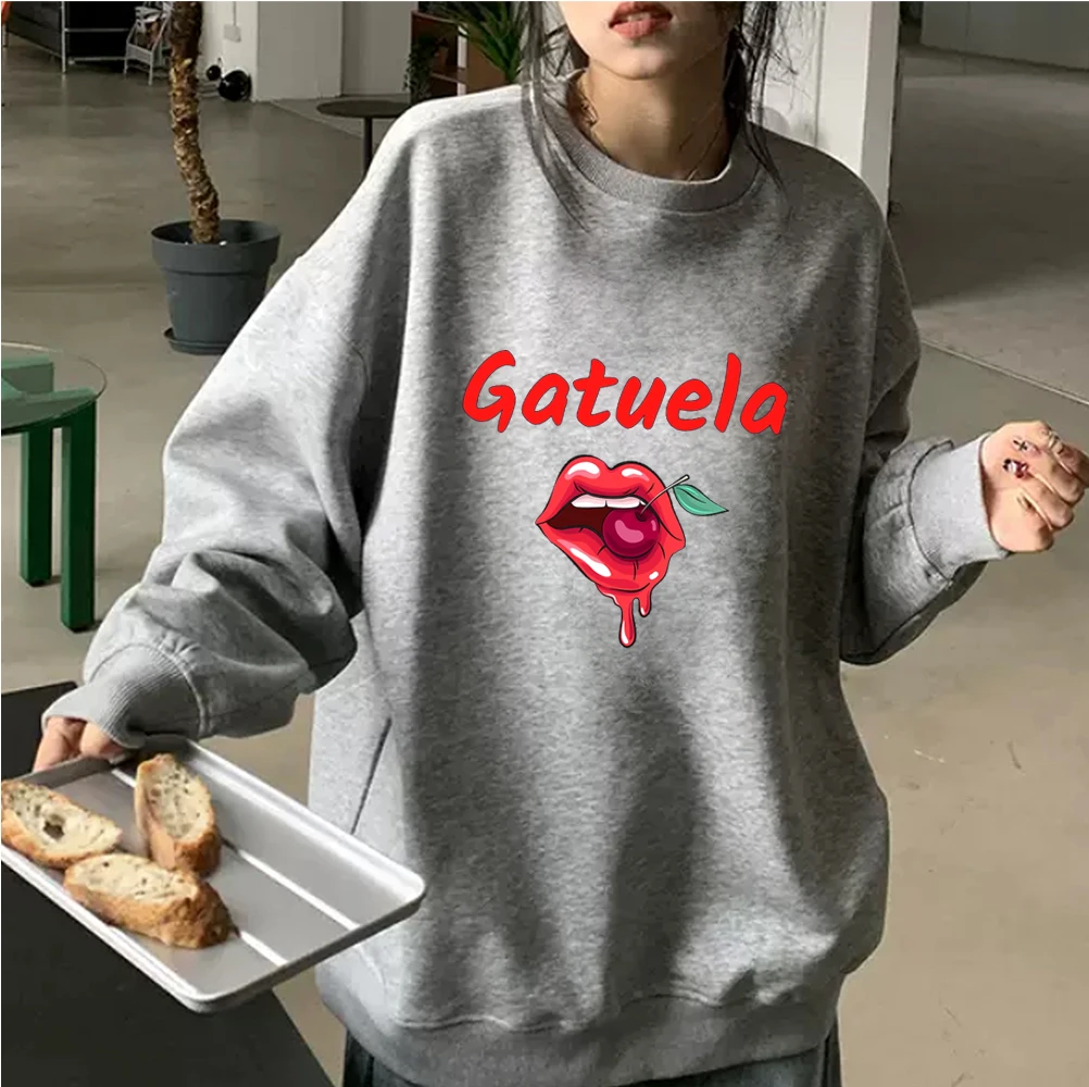 Gatuela Karol G Song Crew Neck Sweatshirt Sexy And Fashionable Pattern Print Harajuku Street Style Pullover For Men Women