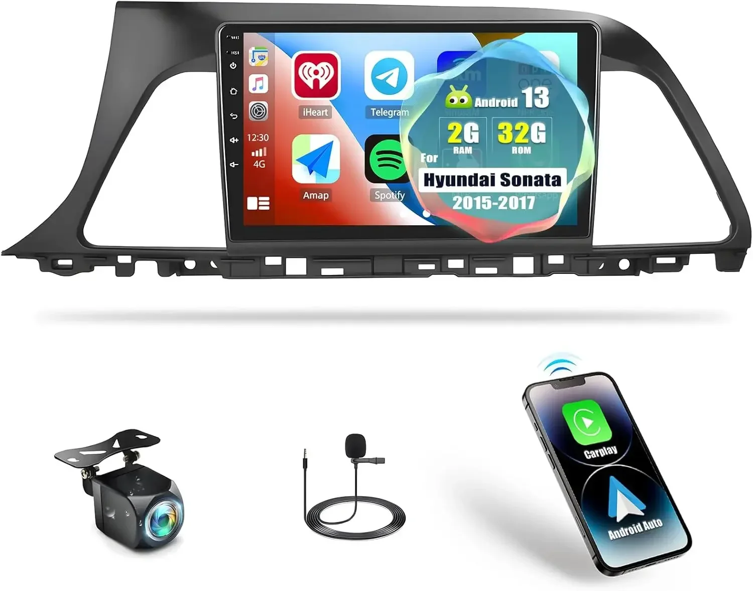 

Android 13 Car Stereo for Hyundai Sonata 2015-2017 with Wireless Apple Carplay Android Auto 9'' Touchscreen Sonata Car Radio