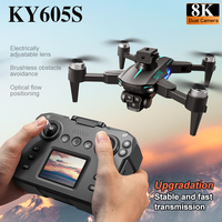 New KY605S Drone With Screen 8K Professinal Three Camera Optical Flow Localization Intelligent Obstacle Avoidance RC Quadcopter