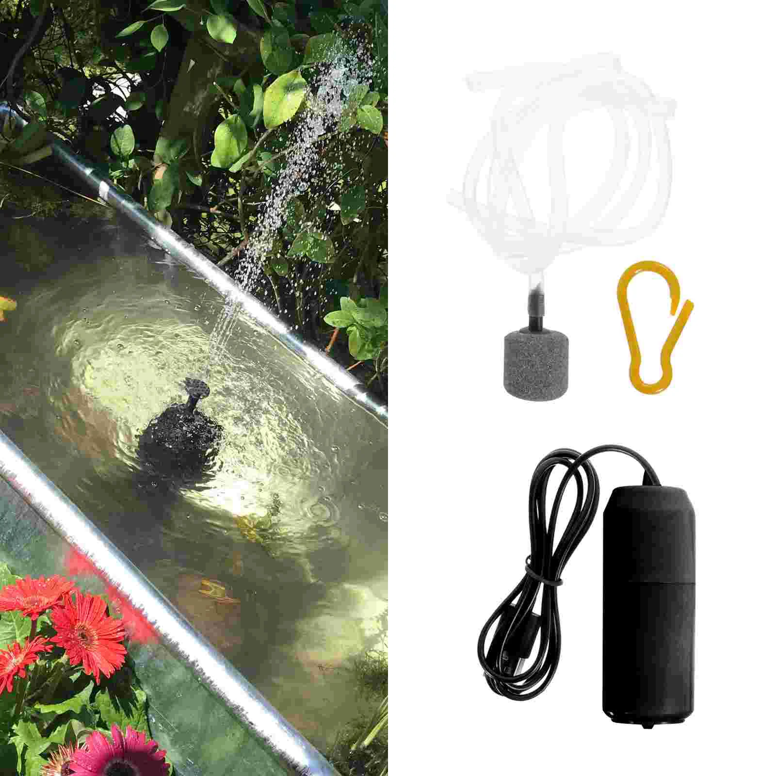 

Oxygen Pump Aquarium Air USB Water Supply High-class Aerator Fish Tank with Tube Stone Beginner Convenient