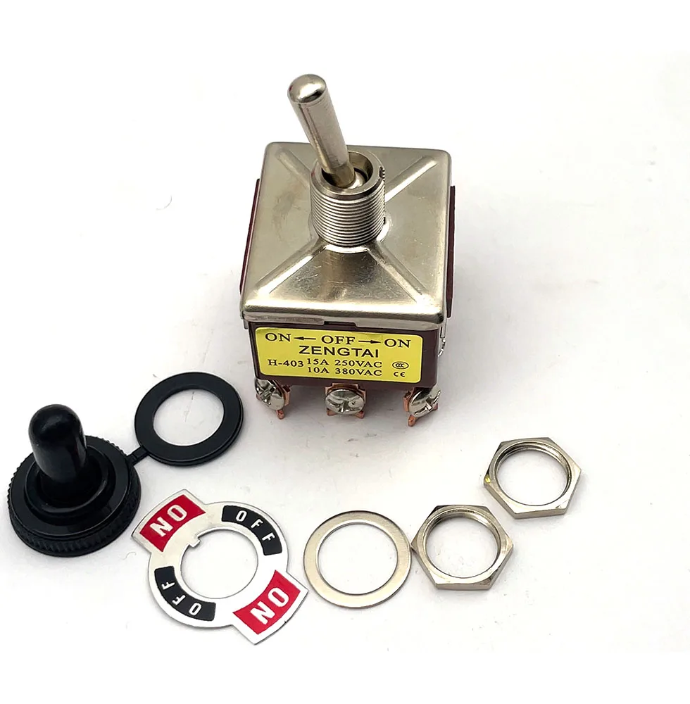 1PCS E-TEN 403 402 High-end Rocker Button Switch 12Pin ON-OFF-ON Silver Contact Copper Pin 12mm 250V 15A Rocker Toggle Switch