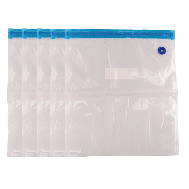 5 sacchetti con cerniera per conservazione degli alimenti sottovuoto per pompa sigillatrice sottovuoto elettrica portatile riutilizzabile portatile 30 x 34 cm