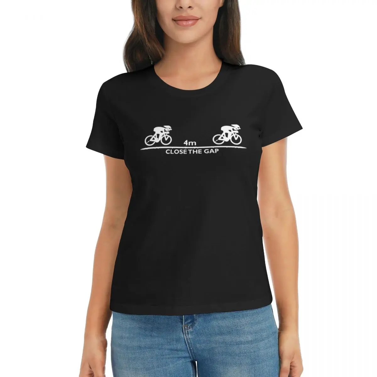 Camiseta de mujer Zwift Close The Gap, camisetas de manga corta de verano, camisetas de algodón con cuello redondo, ropa, Tops, ropa de calle