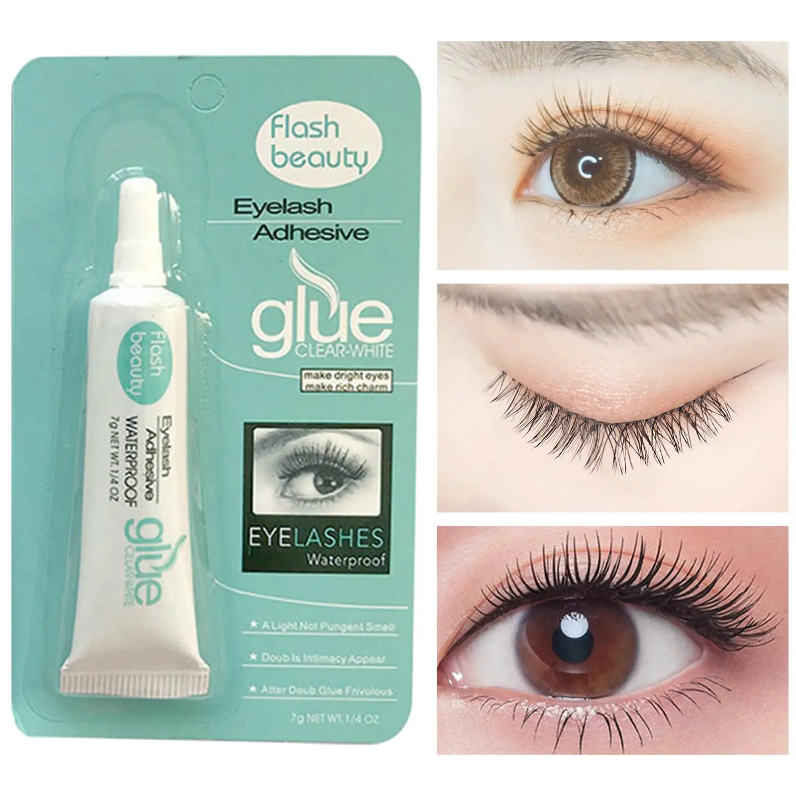 Klarer Wimpernverlängerungskleber, 7 g, schnell trocknender, wasserfester Kleber für kosmetische Anwendungen von künstlichen Wimpern