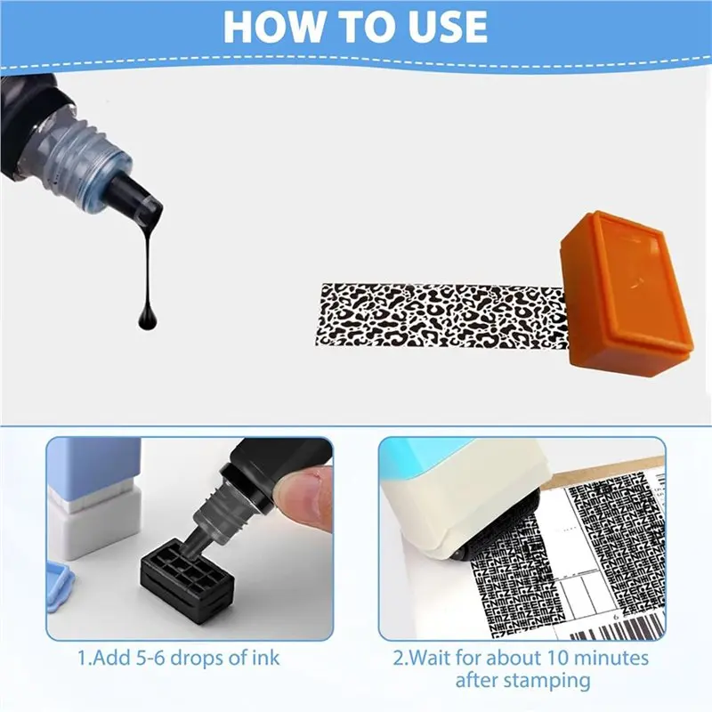100% New Arrival 24-Pack Black Ink Refill, 10Ml Waterproof Fast-Drying Stamp Ink For Office And Scrapbooking