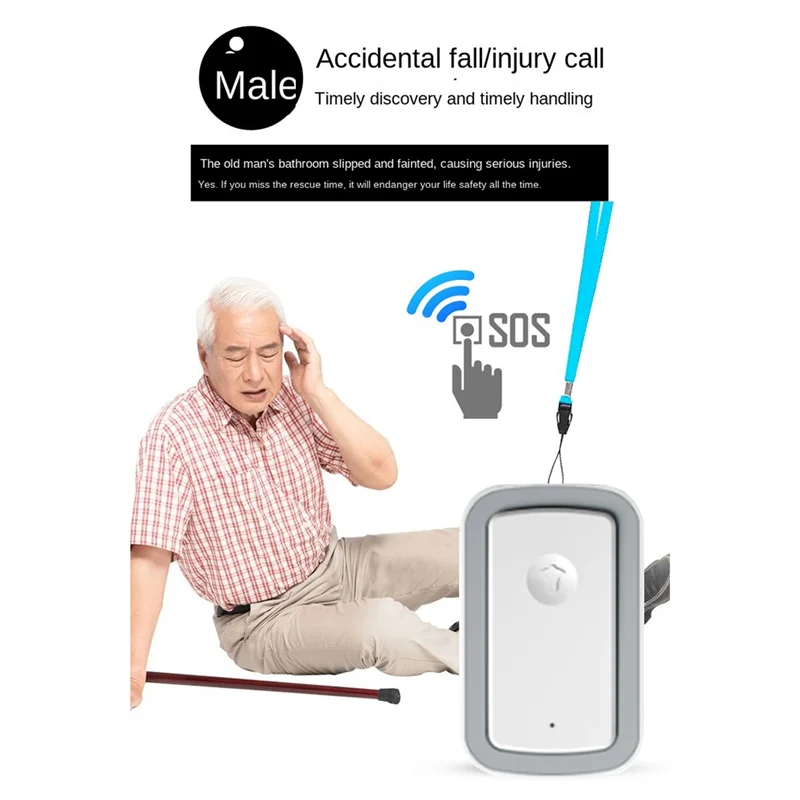Buscapersonas con botón de llamada, timbres de puerta inalámbricos, buscapersonas inalámbrico de 5 velocidades, 300M para personas mayores, pacientes, discapacitados, mujeres embarazadas, enchufe europeo duradero