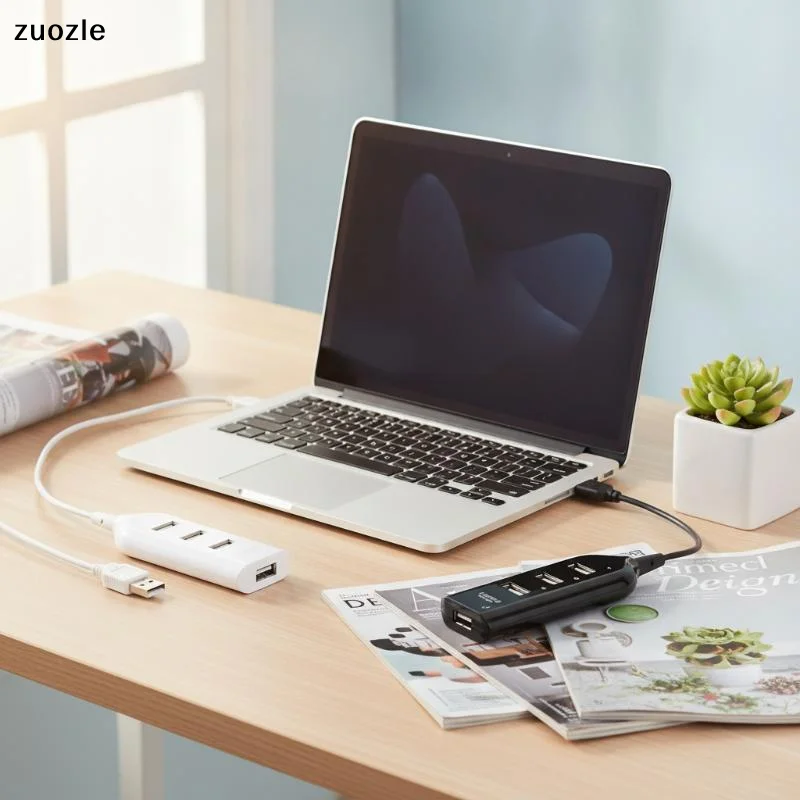 exquisite1/2/3Pcs 4 Port USB 2.0 Hub Splitter Portable High Speed Data Transfer Extension Adapter For Laptop Desktop Office Use