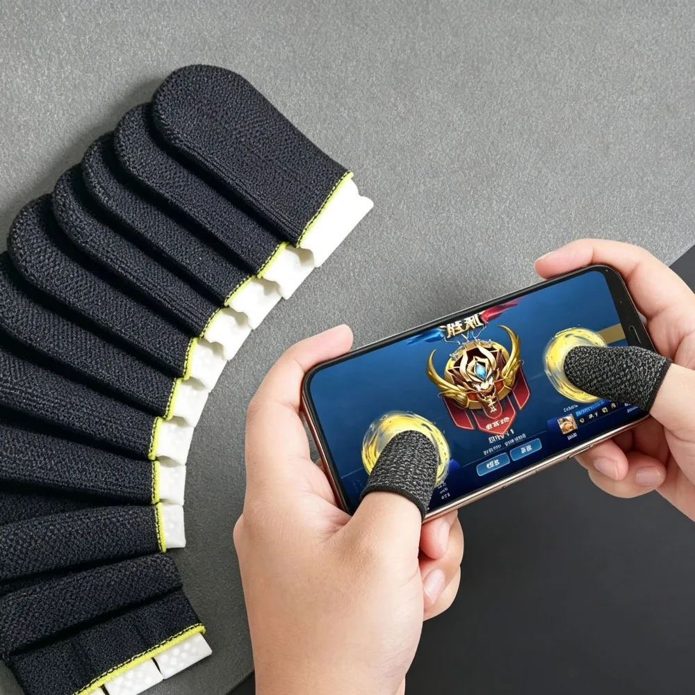 Breathable Anti Sweat Gaming Finger Sleeve Highly Sensitive Fingertips Cover for PUBG Mobile Touch Screen Game Gifts